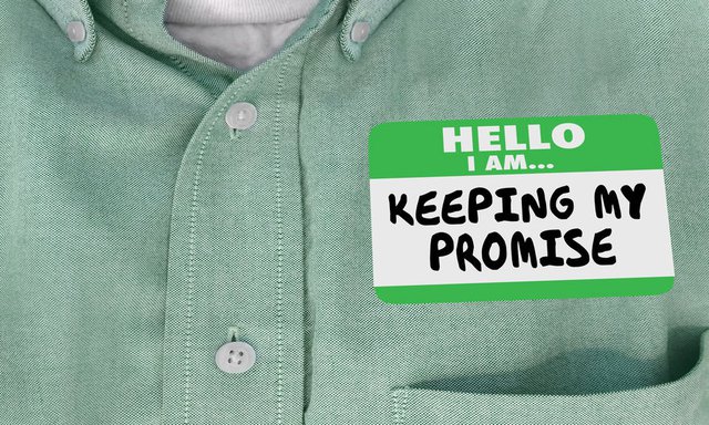 Keeping My Promise Hello Name Tag Sticker 3d Illustration